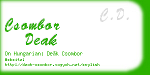 csombor deak business card